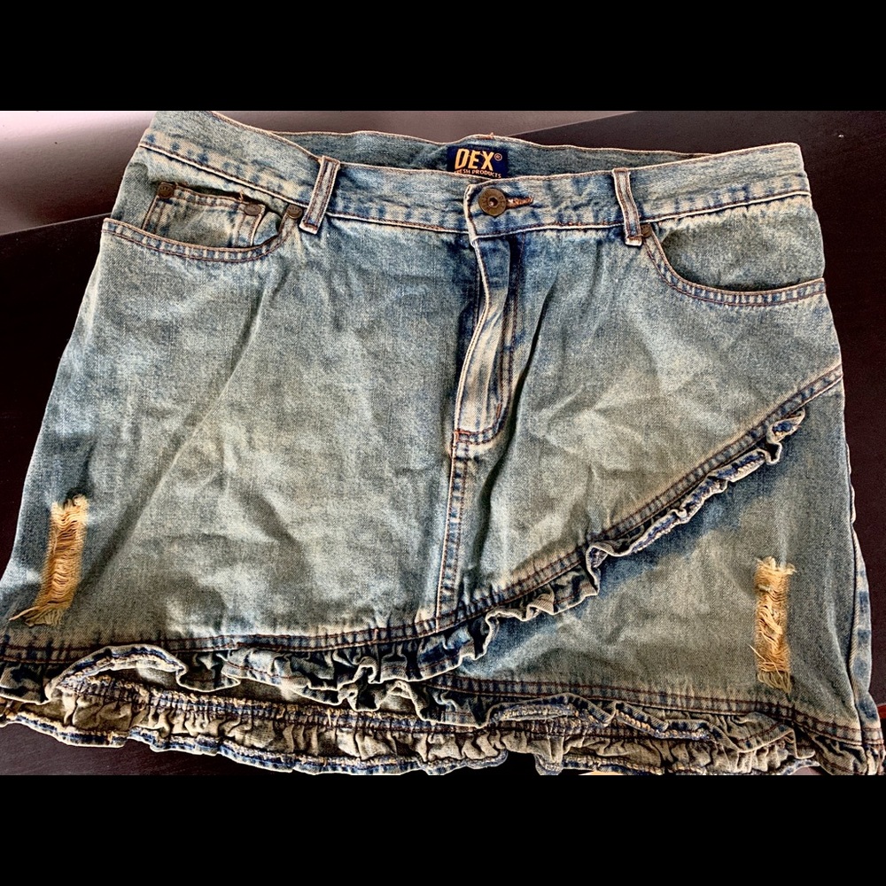 A line Mini Jean Skirt